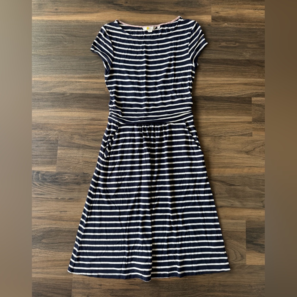 Boden Women’s Amelie Stripe Soft Stretch Jersey Dress Sz 4R - Picture 2 of 9